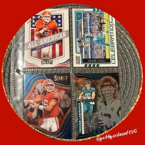 💋 Trevor Lawerence, NFL Football Trading Cards, Mixed Lot of 4, Draft Pick Card - Picture 1 of 5